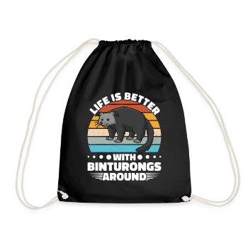 Binturong raton laveur ours rampant chat rampant - Sac de sport léger - noir - Devant