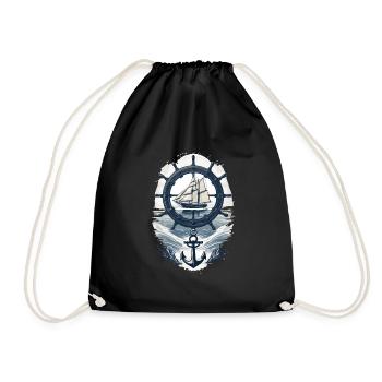 Maritime Adventure Sailing Ship - Drawstring Bag - black - Front