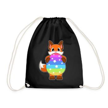 Fox Easter Easter Egg - Drawstring Bag - black - Front