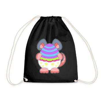 Mouse Easter Easter Egg - Drawstring Bag - black - Front