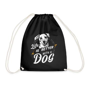 La vie est meilleure avec un chien / Amoureux des chiens - Sac de sport léger - noir - Devant