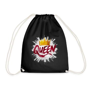 Königin mit Diadem - Turnbeutel - Schwarz - Vorne