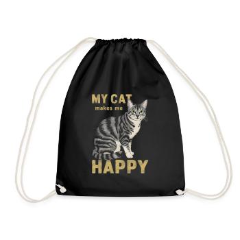 Mon chat me rend heureuse - Sac de sport léger - noir - Devant