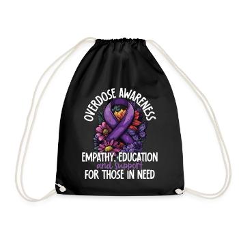 Empathy enducation And Support Overdose Awareness - Drawstring Bag - black - Front