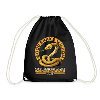 Year of the Wood Snake Chinese New Year 2025 - Turnbeutel - Schwarz - Vorne