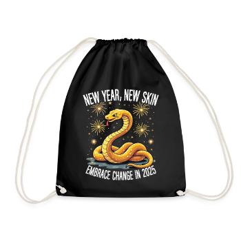 Year of the Wood Snake Chinese New Year 2025 - Turnbeutel - Schwarz - Vorne