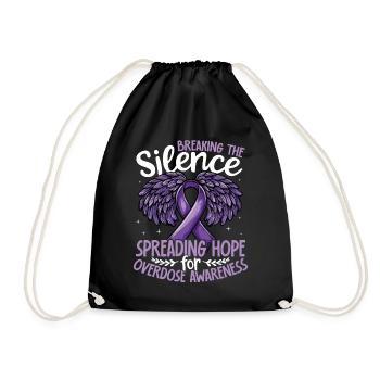 Breaking the Silence Overdose Awareness Support - Drawstring Bag - black - Front
