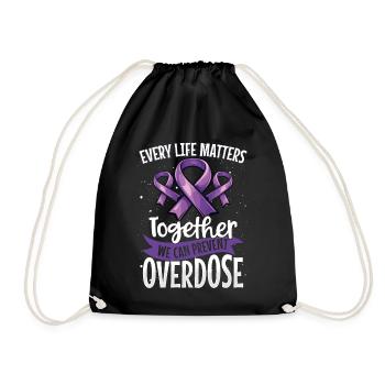Together we Can prevent Overdose Awareness Support - Drawstring Bag - black - Front