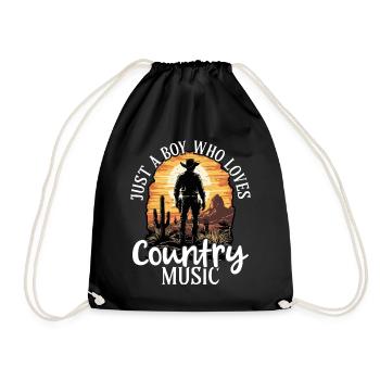 Just a boy who loves country music - Drawstring Bag - black - Front