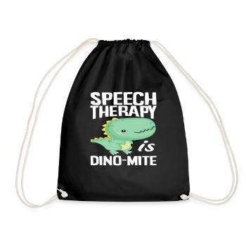 Sprachtherapie Ist Dino - Turnbeutel - Schwarz - Vorne