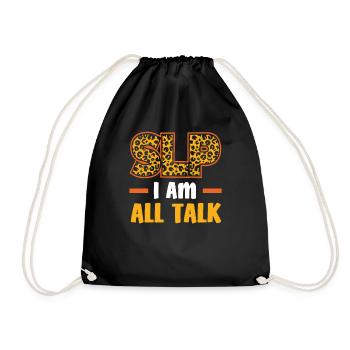 SLP I Am All Talk Leopard Pattern - Drawstring Bag - black - Front
