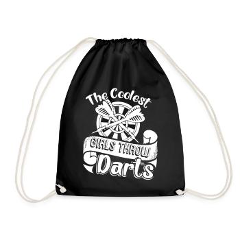 The Coolest Girls Throw Darts - Drawstring Bag - black - Front