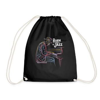 Born for jazz with musicians at the piano - Drawstring Bag - black - Front