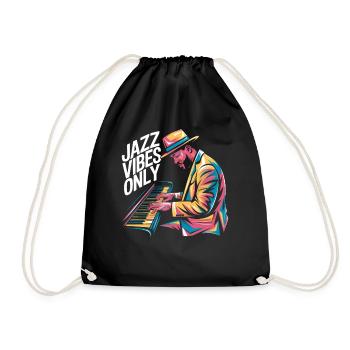 Jazz Vibes Only Musician Art - Drawstring Bag - black - Front