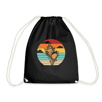 Sac à coquillage rétro Bivalvia Hunter Seashell - Sac de sport léger - noir - Devant