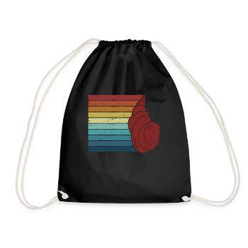 Retro Bivalvia Shell Shelling Bag Hunter Seashell - Sac de sport léger - noir - Devant