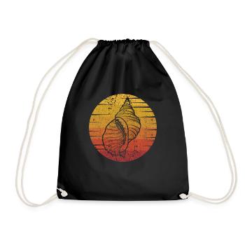 Retro Bivalvia Shell Shelling Bag Hunter Seashell - Sac de sport léger - noir - Devant