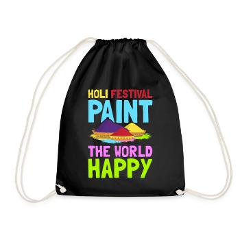 Holi India Holi Festival Happy Holi Fest - Drawstring Bag - black - Front