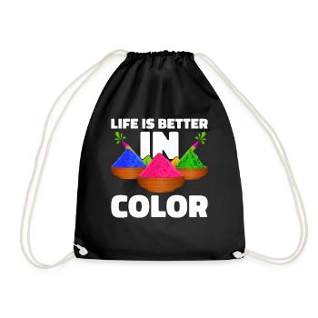 Holi India Holi Festival Happy Holi Fest - Drawstring Bag - black - Front