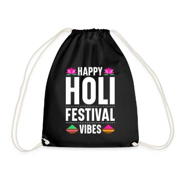 Holi India Holi Festival Happy Holi Fest - Drawstring Bag - black - Front