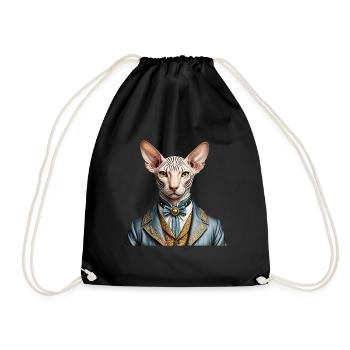 Elegant sphynx - Drawstring Bag - black - Front