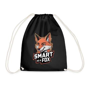 Schlau wie ein Fuchs - Turnbeutel - Schwarz - Vorne
