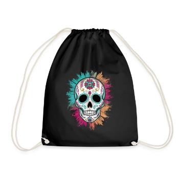 Tag der Toten / Dia de los muertos / Sugar Skull - Turnbeutel - Schwarz - Vorne