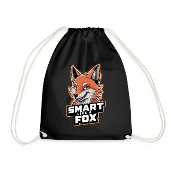 Schlau wie ein Fuchs - Turnbeutel - Schwarz - Vorne