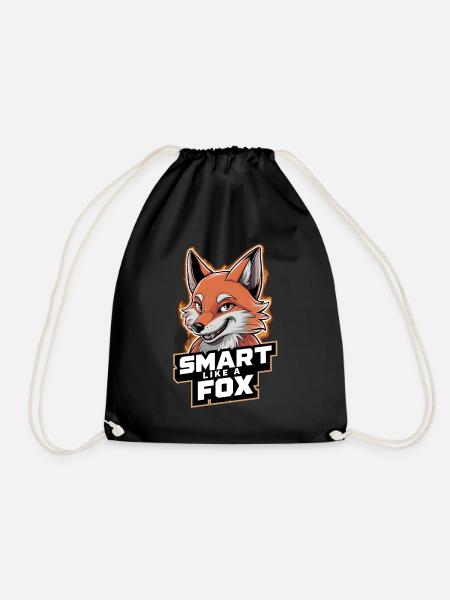 Schlau wie ein Fuchs - Turnbeutel - Schwarz