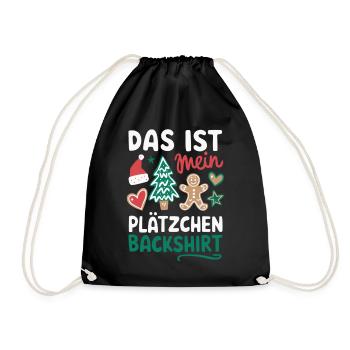 Cookie Baking Shirt Funny Christmas Design - Drawstring Bag - black - Front