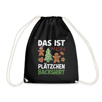 Cookie Baking Shirt Funny Christmas Design - Drawstring Bag - black - Front