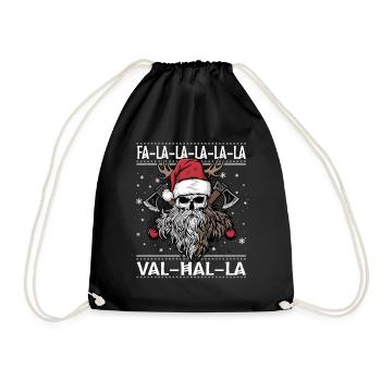Noël viking Fa-la-la Valhalla Humour - Sac de sport léger - noir - Devant