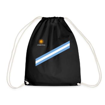Argentinien Geschenk Argentina Argentine Flagge - Turnbeutel - Schwarz - Vorne