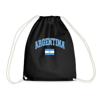Argentinien Geschenk Argentina Argentine Flagge - Turnbeutel - Schwarz - Vorne