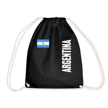 Argentinien Geschenk Argentina Argentine Flagge - Turnbeutel - Schwarz - Vorne