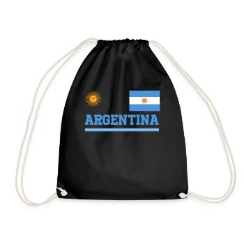 Argentinien Geschenk Argentina Argentine Flagge - Turnbeutel - Schwarz - Vorne