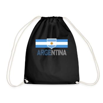 Argentinien Geschenk Argentina Argentine Flagge - Turnbeutel - Schwarz - Vorne