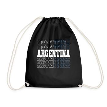 Argentinien Geschenk Argentina Argentine Flagge - Turnbeutel - Schwarz - Vorne
