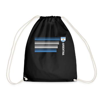 Argentinien Geschenk Argentina Argentine Flagge - Turnbeutel - Schwarz - Vorne