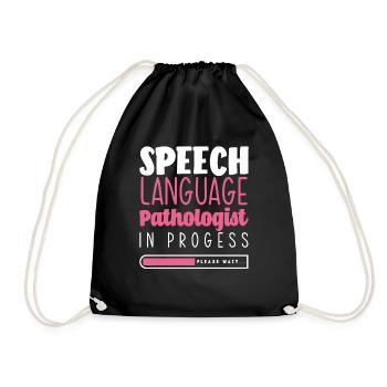 Speech Language Pathologist In Progress Please - Drawstring Bag - black - Front