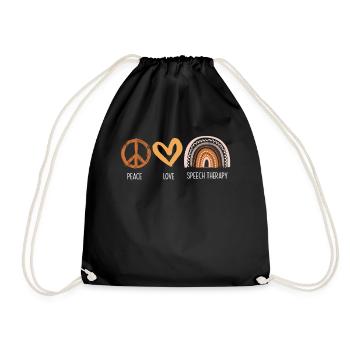 Peace Love Speech Therapy for Speech Therapists - Drawstring Bag - black - Front