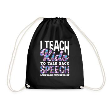 I teach children to talk back - Drawstring Bag - black - Front