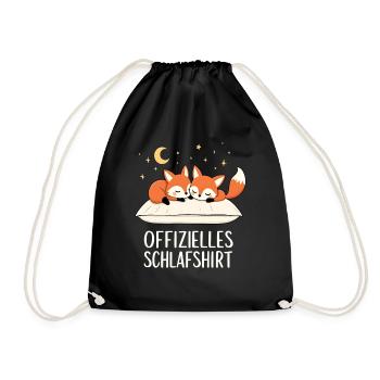 Official Foxes Fox Pair Sleep Shirt - Drawstring Bag - black - Front