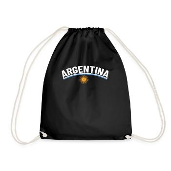 Argentinien Geschenk Argentina Argentine Flagge - Turnbeutel - Schwarz - Vorne