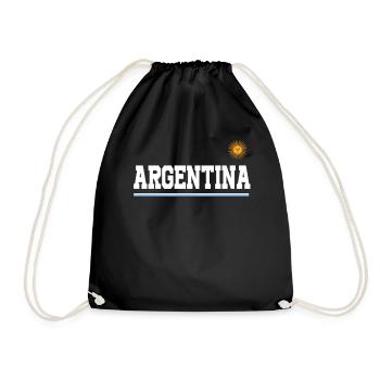 Argentinien Geschenk Argentina Argentine Flagge - Turnbeutel - Schwarz - Vorne