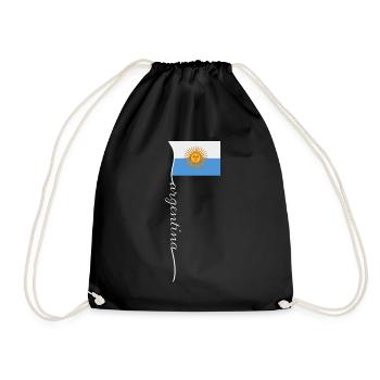 Argentinien Geschenk Argentina Argentine Flagge - Turnbeutel - Schwarz - Vorne