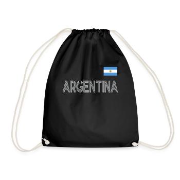 Argentinien Geschenk Argentina Argentine Flagge - Turnbeutel - Schwarz - Vorne