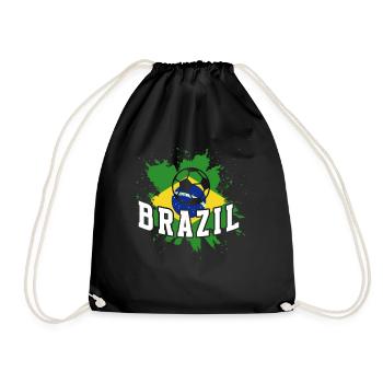 Brazil Brazil shirt Brazilian Rio de Janeirao - Drawstring Bag - black - Front