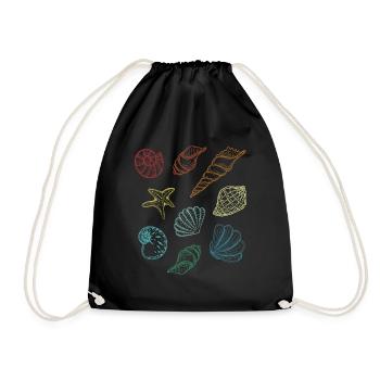 Retro Bivalvia Shell Shelling Bag Hunter Seashell - Sac de sport léger - noir - Devant