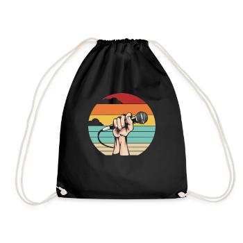 Rétro Opéra Ténor Chanteur Chanteur Amant - Sac de sport léger - noir - Devant